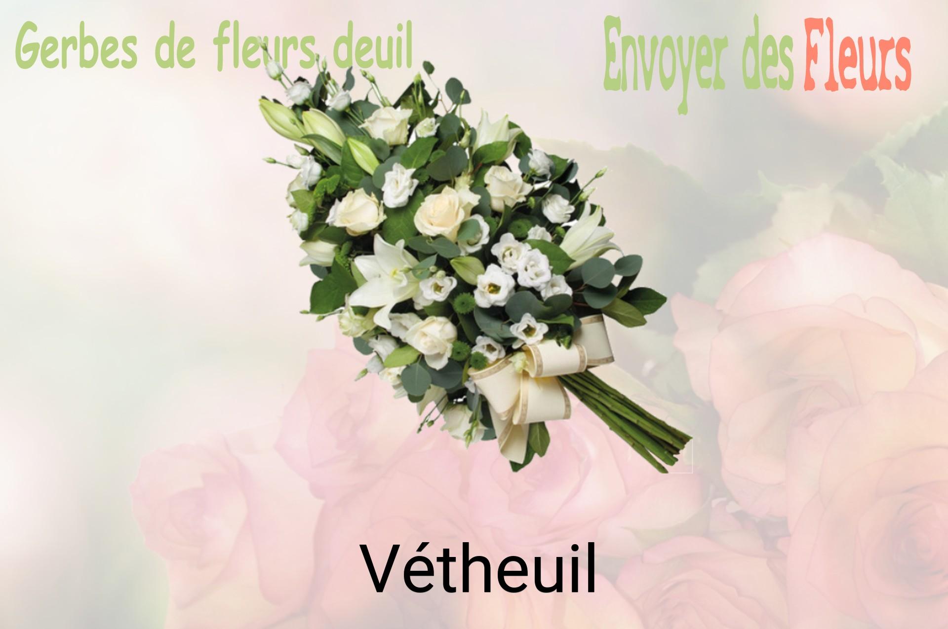 Gerbe de fleurs de deuil livrée à Vétheuil